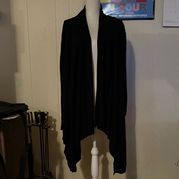 Moda International Black Women's open front Cardigan cotton cashmere XL - Picture 5 of 7